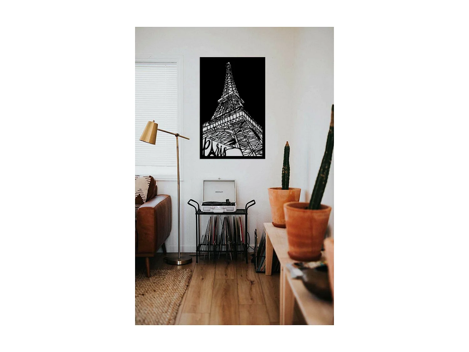 Metalen Decoratie Eiffeltoren 5, Zwart, 45x0,15x70 cm, EPIKASA