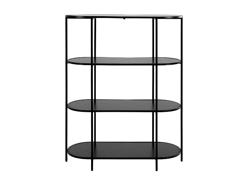 Regał Życie, Czarny, 85x36x111 cm, Seven Design