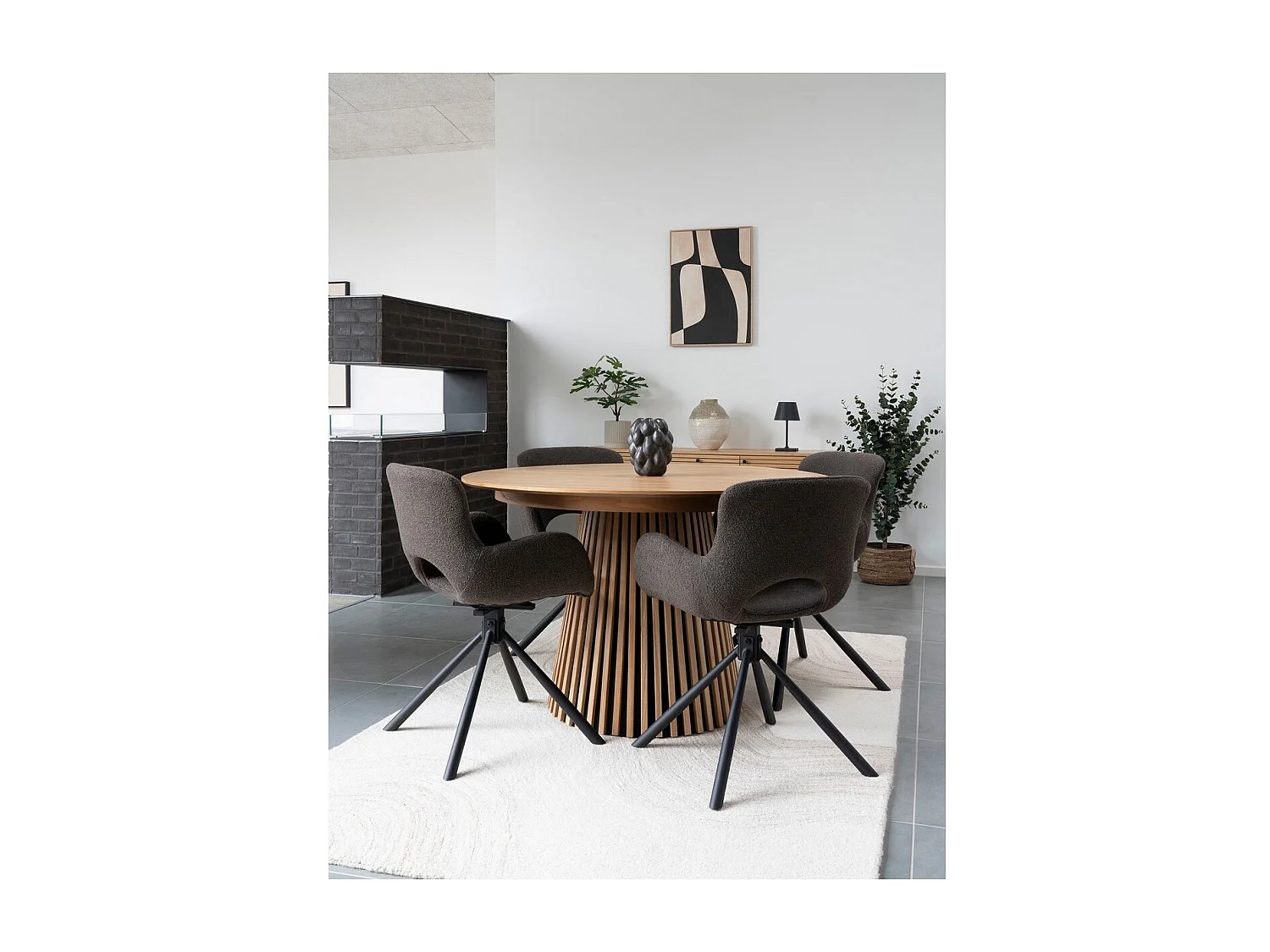 Decoratieve Vaas Roma, Zwart, 14x15x19 cm, Seven Design