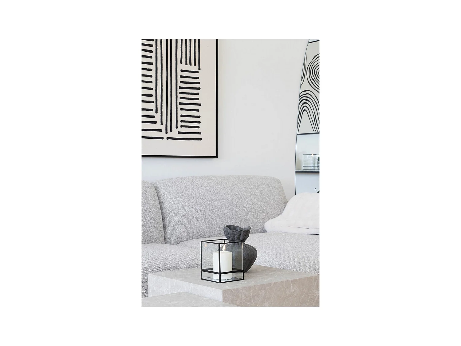 Decoratieve Vaas Zürich, Zwart, 17,2x17,2x19,4 cm, EPIKASA