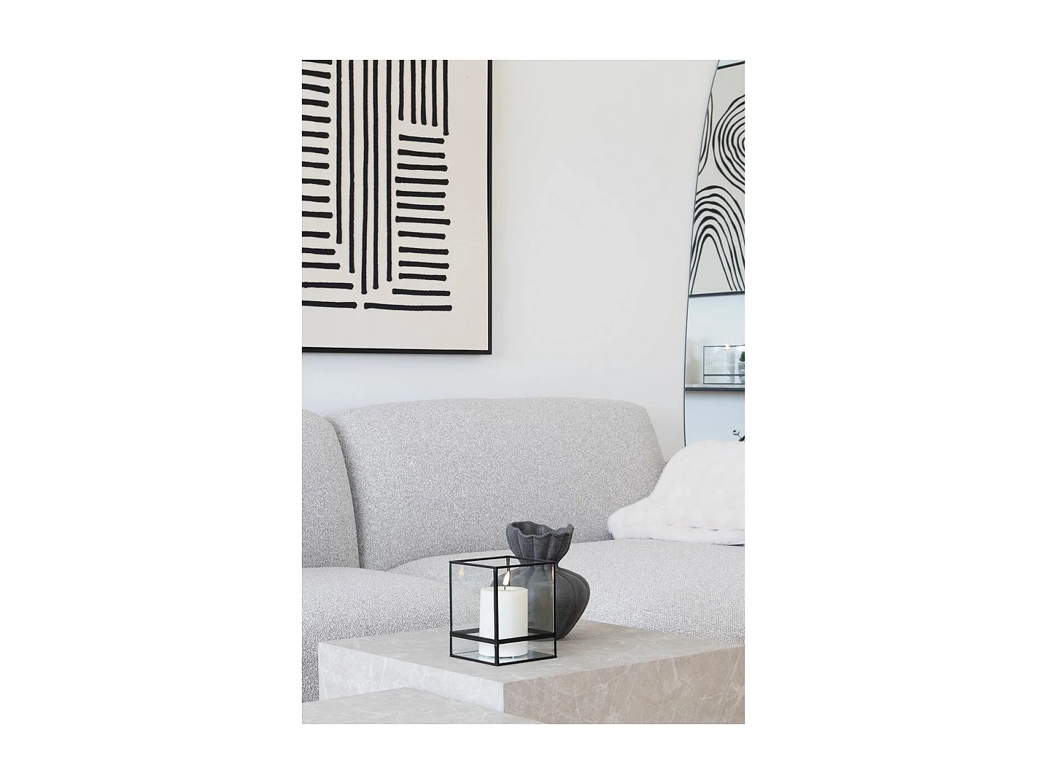 Decoratieve Vaas Zürich, Zwart, 17,2x17,2x19,4 cm, Seven Design