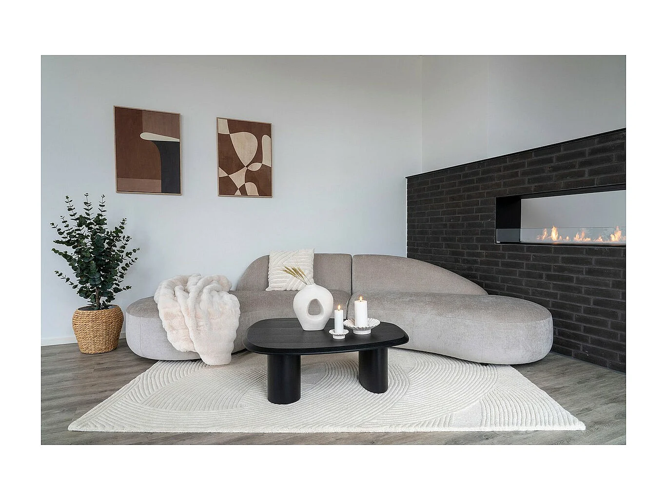 Vase Décoratif Milano, Blanc, 24x10,5x27,8 cm, Seven Design