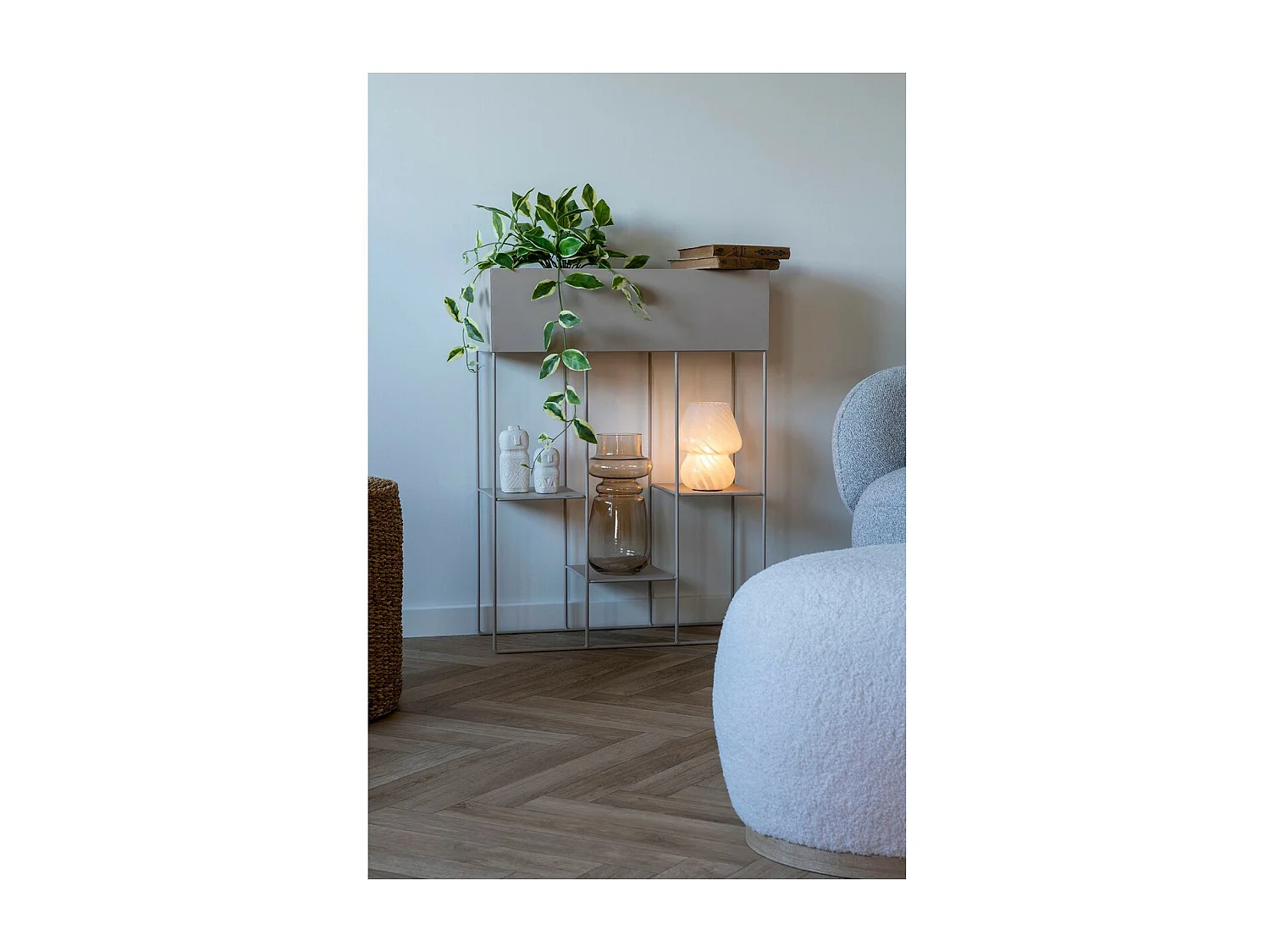 Vaso Decorativo Mikonos, Beige, 15x15x31 cm, Epikasa