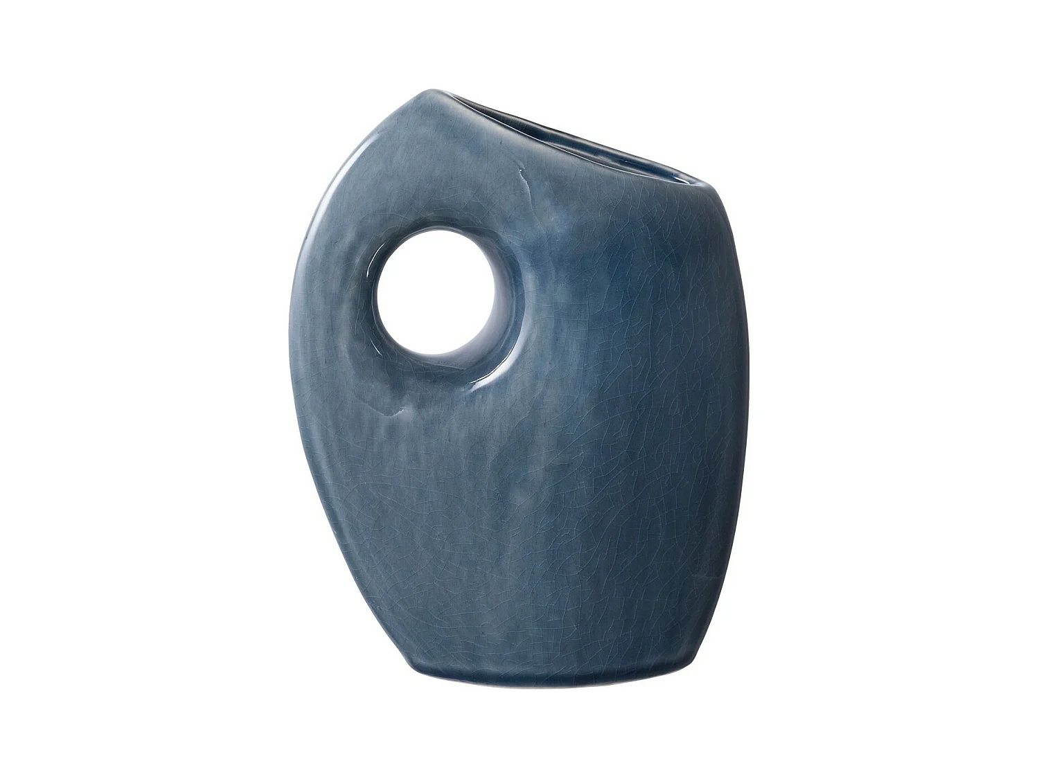 Vase Décoratif Garda, Bleu, 7x14x18 cm, EPIKASA