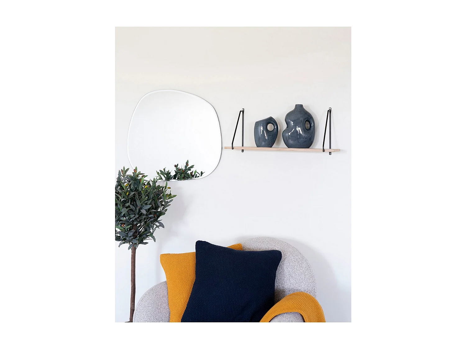 Vase Décoratif Garda, Bleu, 7x14x18 cm, EPIKASA