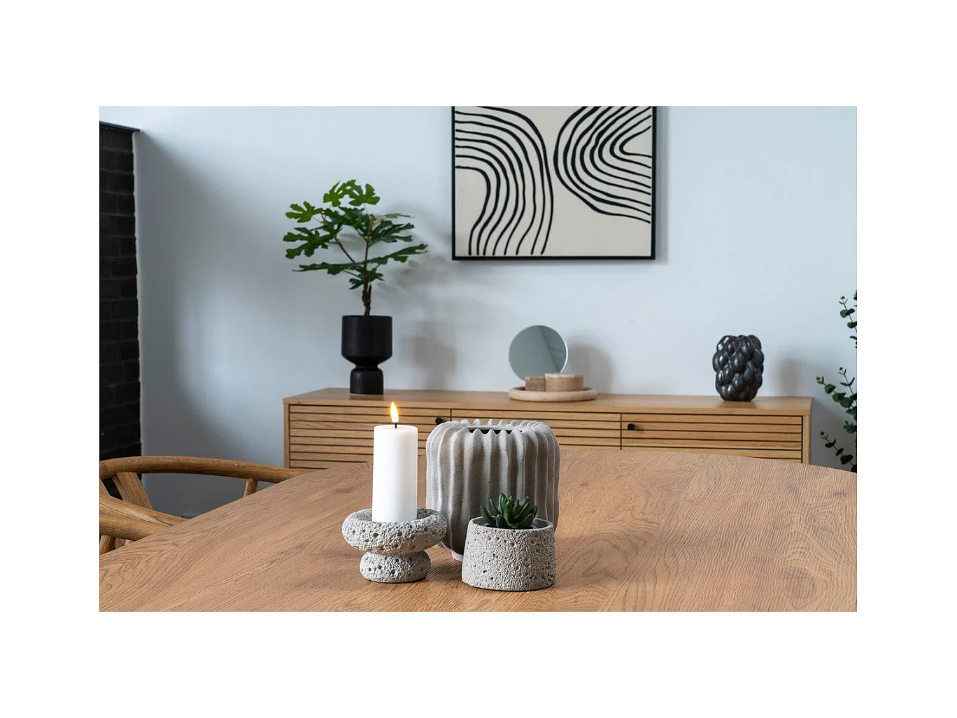 Vase Décoratif Sea, Noir, 15x15x23,5 cm, Seven Design