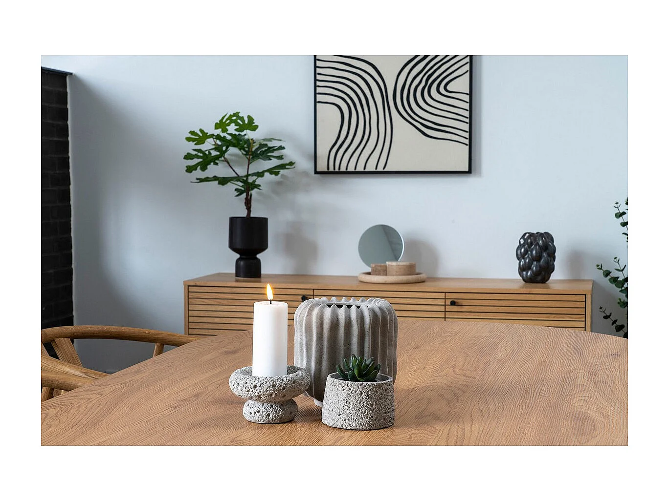 Decoratieve Vaas Sea, Zwart, 15x15x23,5 cm, EPIKASA