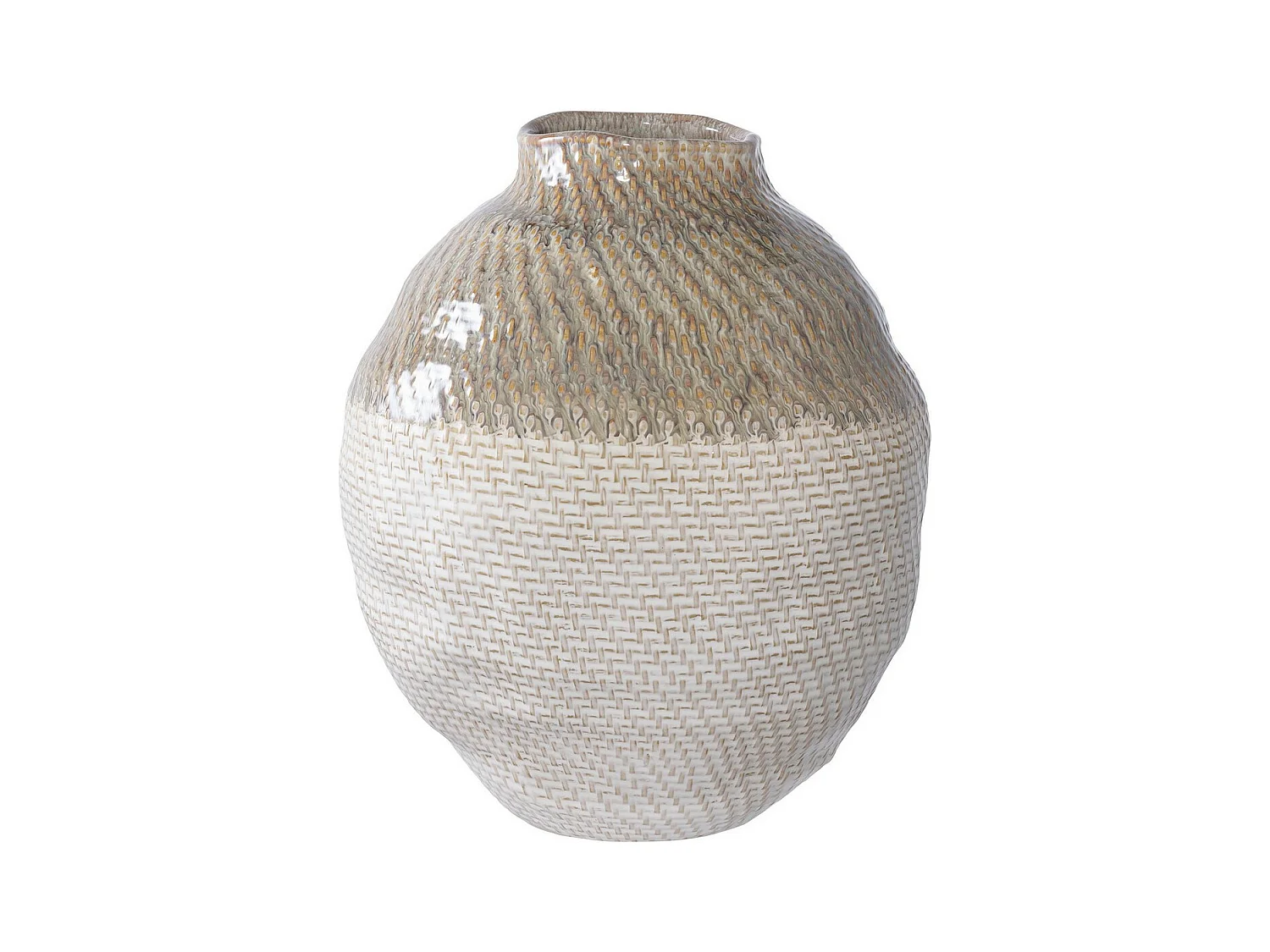 Vase Décoratif Doux, Beige, 26x26x30,5 cm, EPIKASA