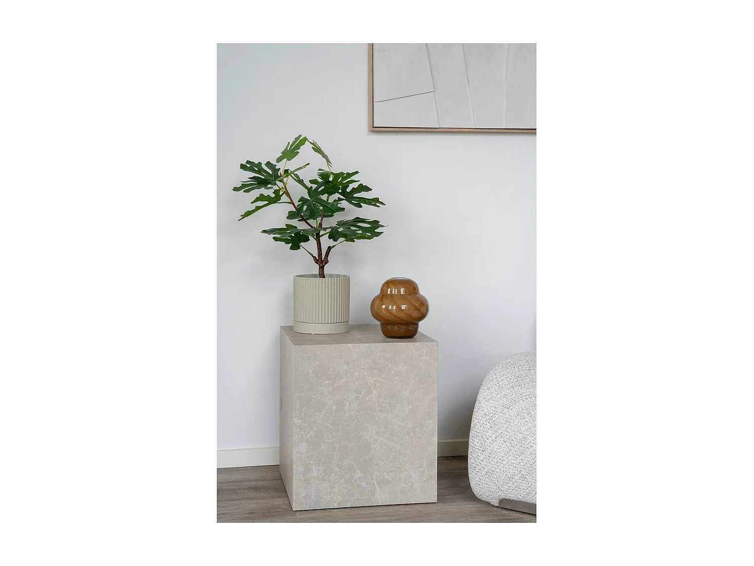 Vase Décoratif Mirella, Marron, 16,5x16,5x17 cm, Seven Design