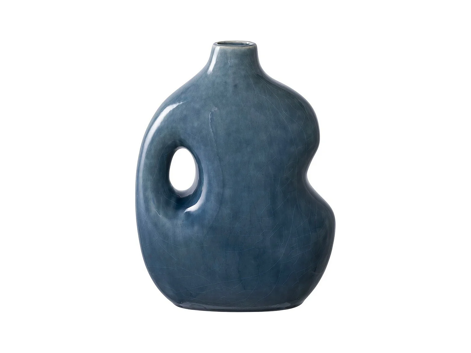 Vase Décoratif Brescia, Bleu, 19x9,5x25 cm, EPIKASA