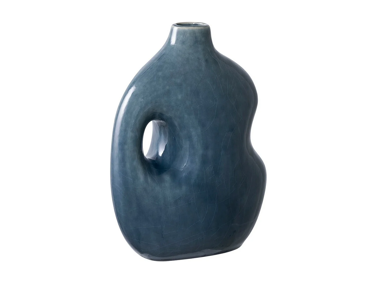 Vase Décoratif Brescia, Bleu, 19x9,5x25 cm, EPIKASA