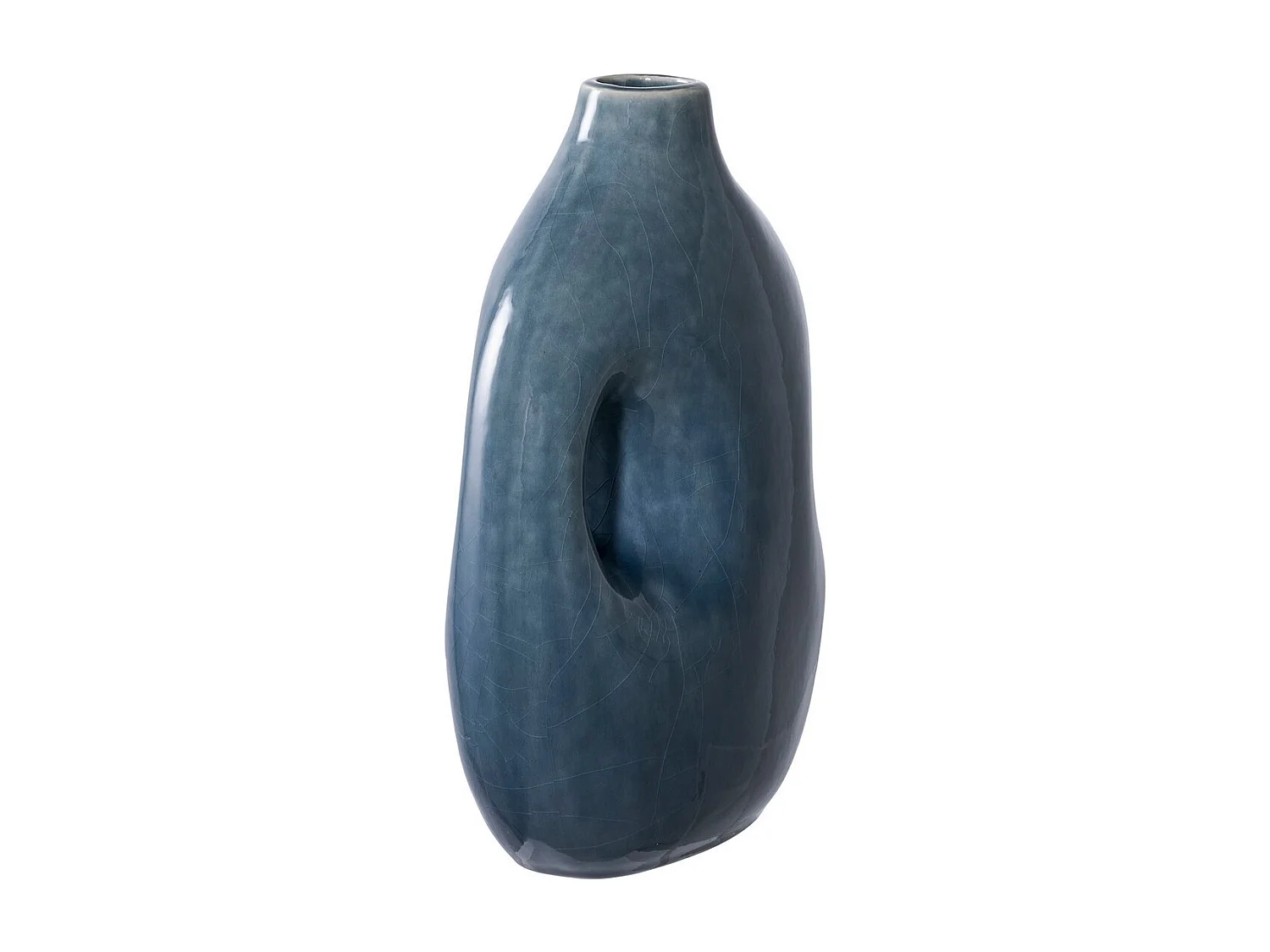 Vase Décoratif Brescia, Bleu, 19x9,5x25 cm, EPIKASA