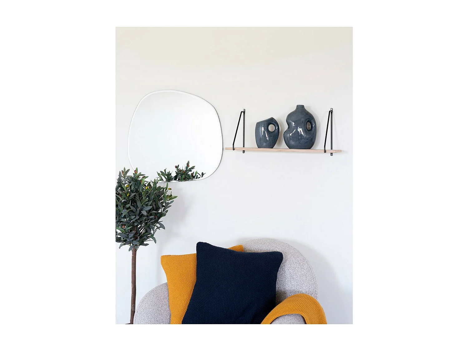 Vase Décoratif Brescia, Bleu, 19x9,5x25 cm, EPIKASA