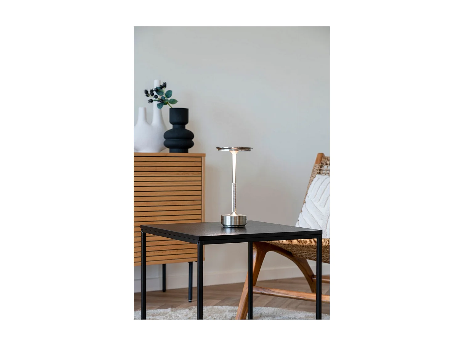 Tafellamp Lyneham, Zilver, 13x13x28,5 cm, Epikasa