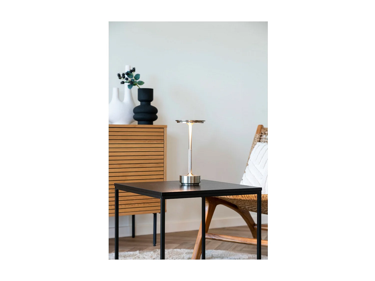 Tafellamp Lyneham, Zilver, 13x13x28,5 cm, Epikasa