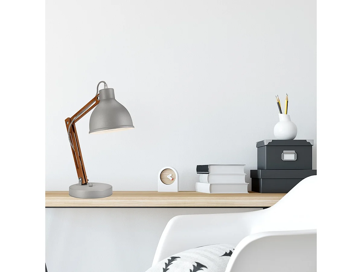 Candeeiro de Mesa Marcello, Cinzento, 44x31x31 cm, EPIKASA