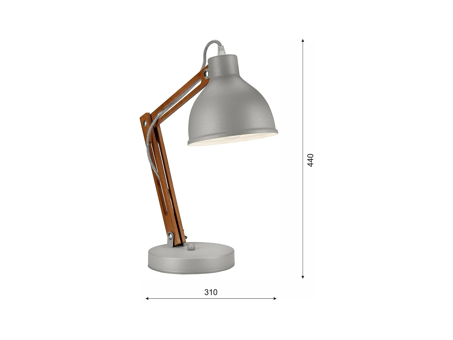 Tafellamp Marcello, Grijs, 44x31x31 cm, Epikasa