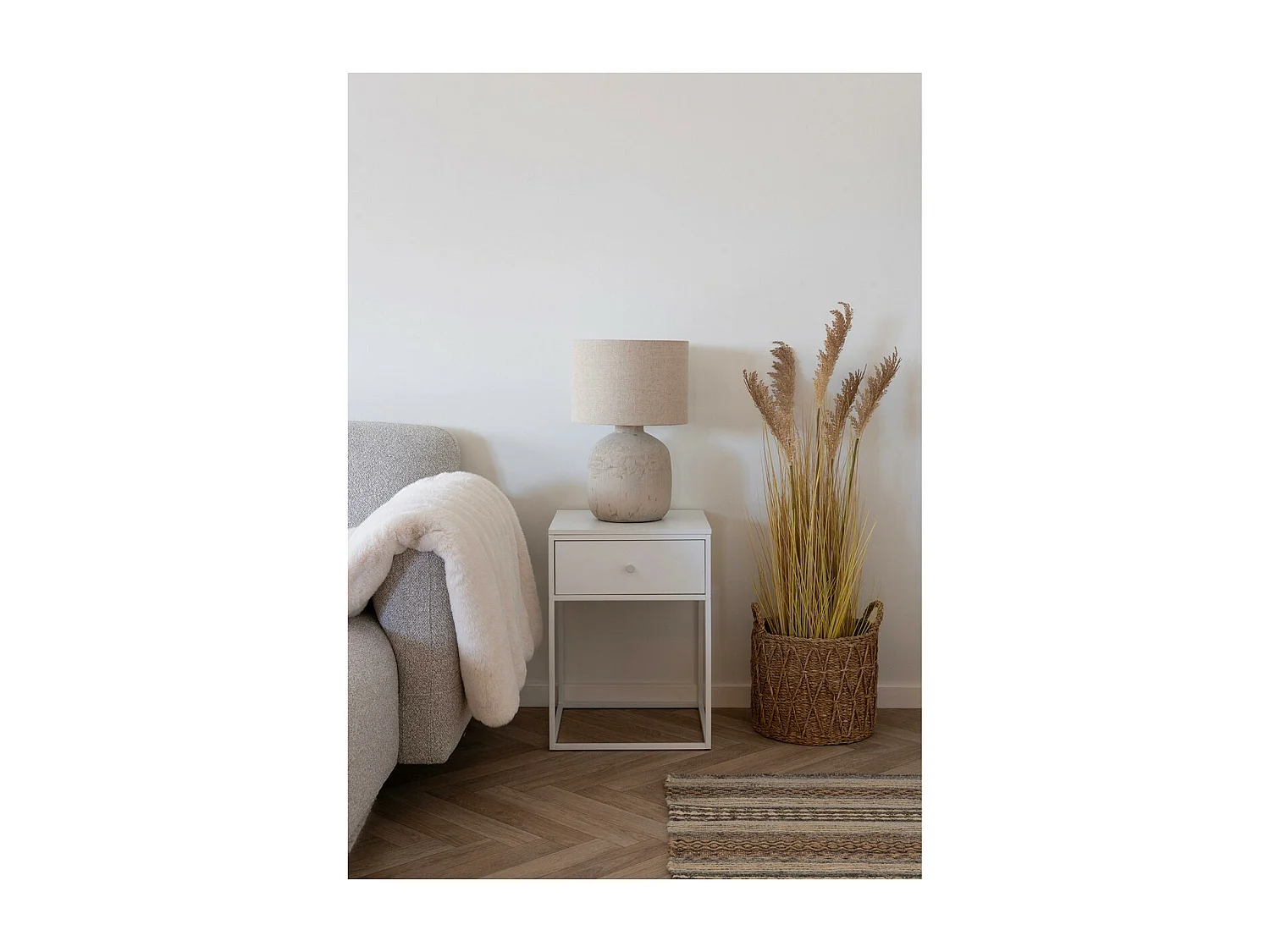 Lampe à Poser Bilby, Beige, 30x30x46,5 cm, Epikasa