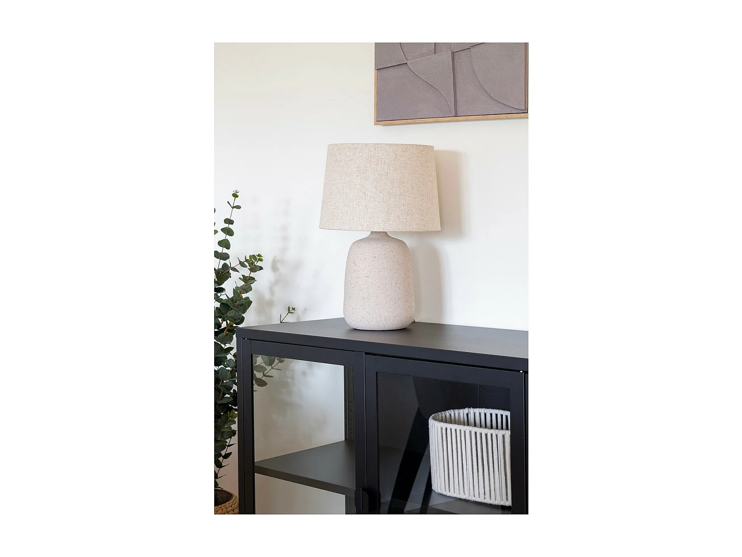 Lampe à Poser Croft, Beige, 30x30x47 cm, Seven Design