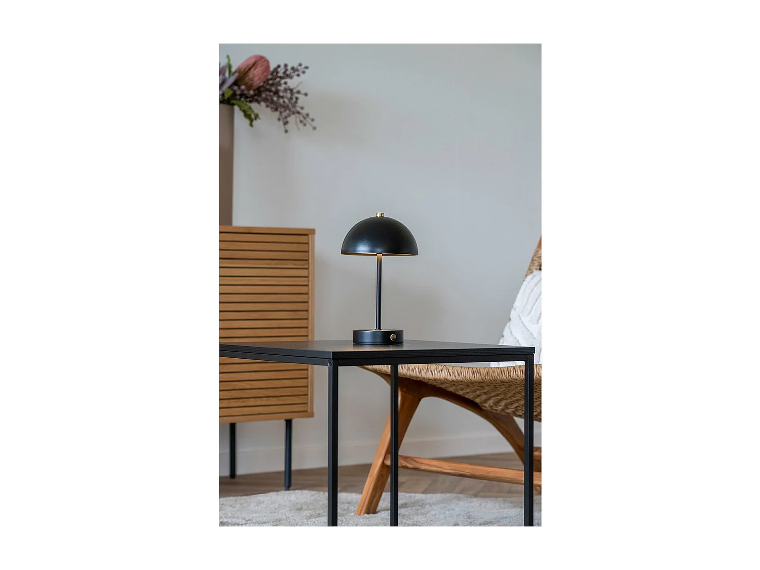 Tafellamp Holt, Zwart, 15x15x25 cm, Seven Design