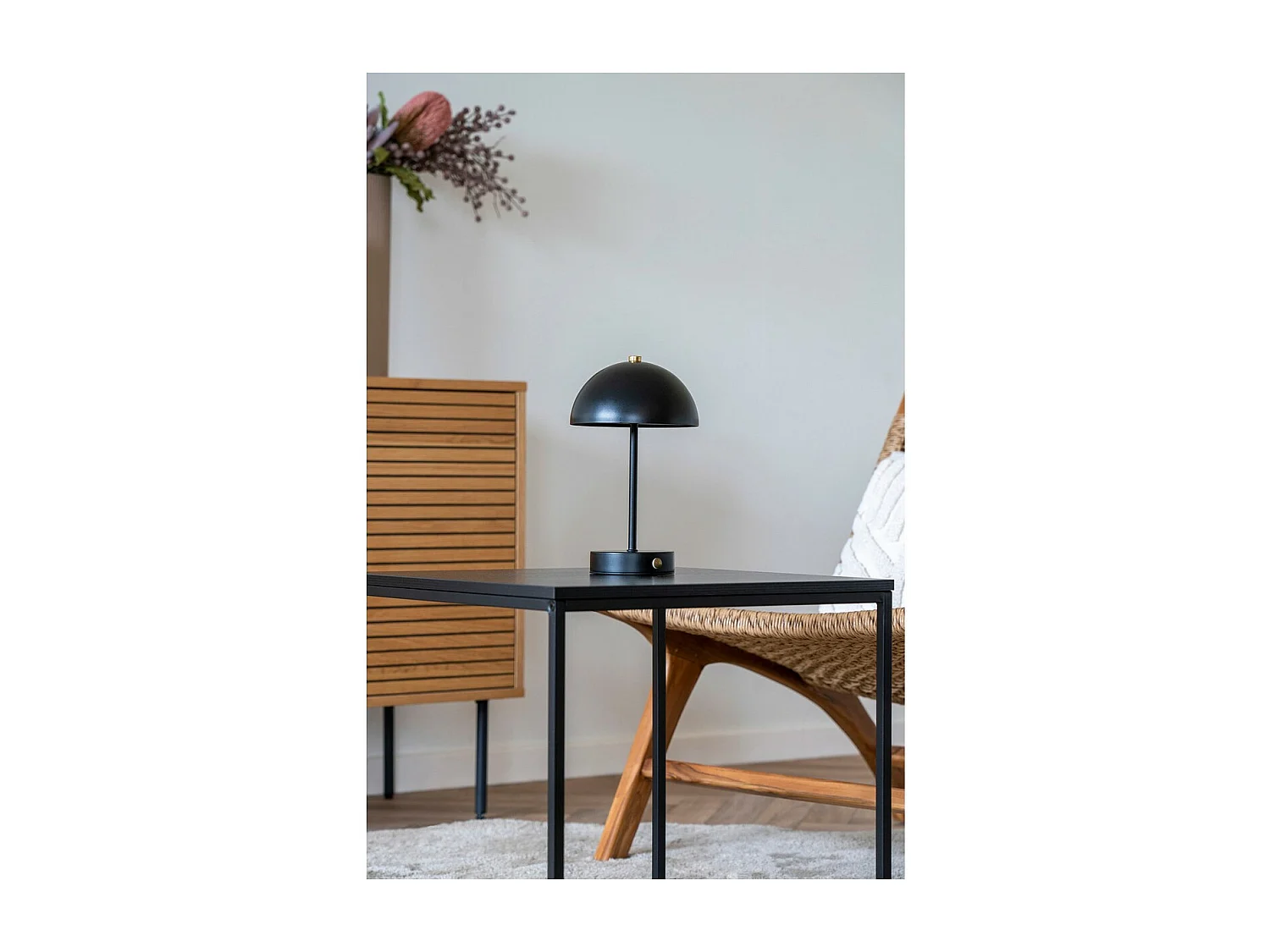 Tafellamp Holt, Zwart, 15x15x25 cm, Seven Design