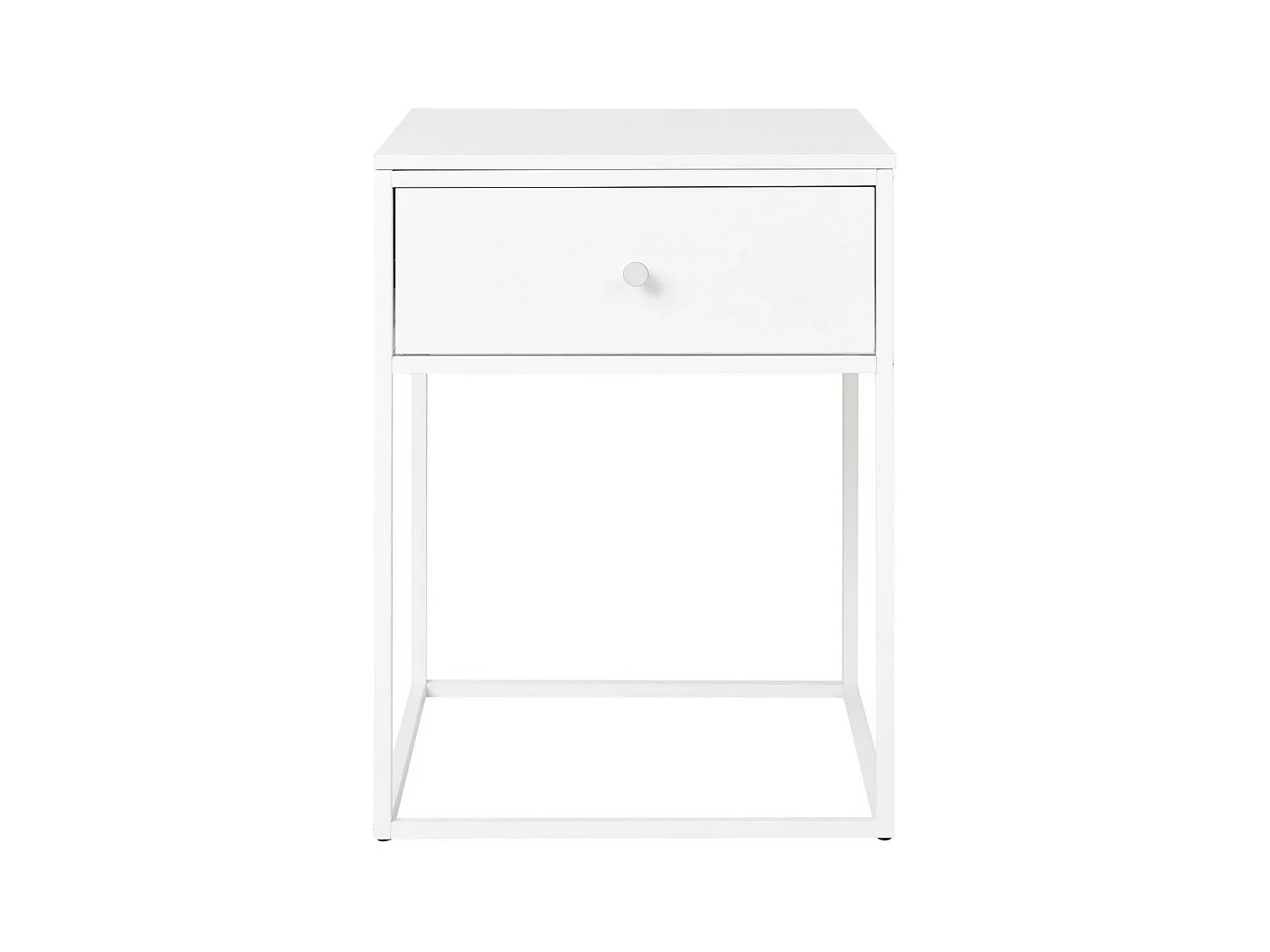 Table de Chevet Vita, Blanc, 40x40x55 cm, EPIKASA