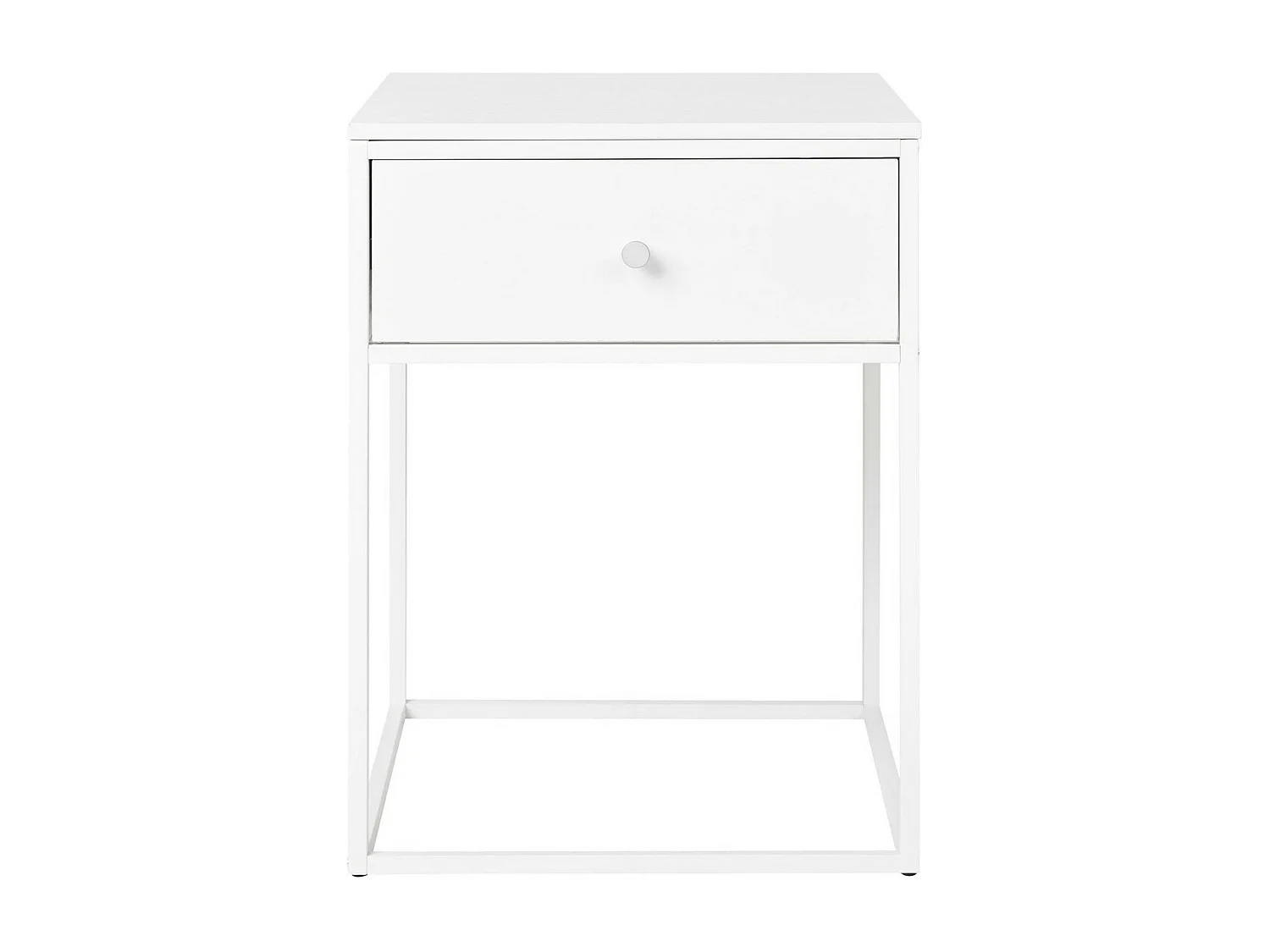 Stolik Nocny Życie, Biały, 40x40x55 cm, Seven Design