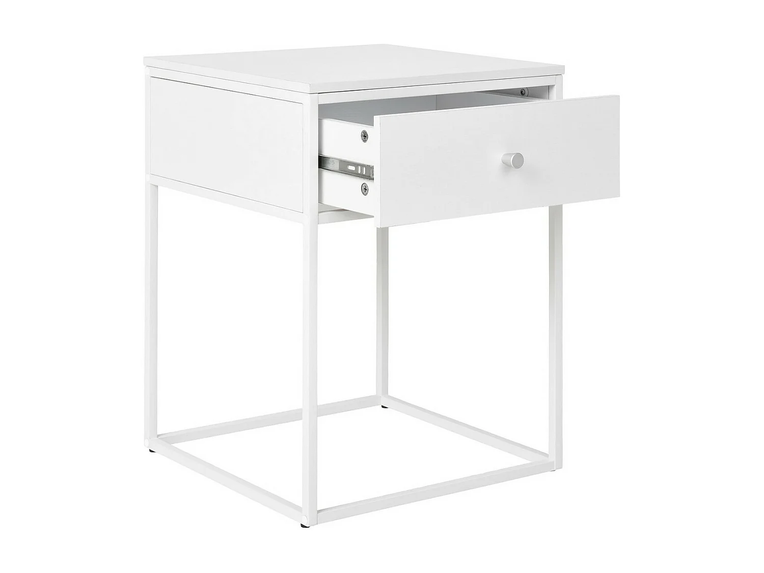 Stolik Nocny Życie, Biały, 40x40x55 cm, Seven Design