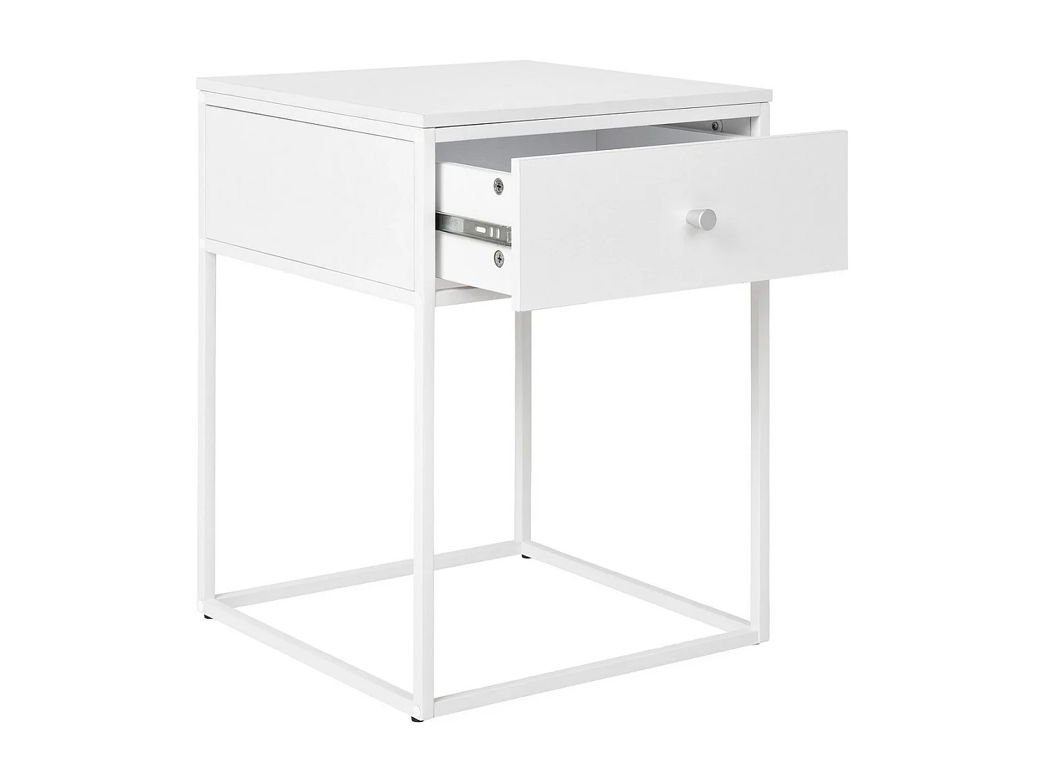 Stolik Nocny Życie, Biały, 40x40x55 cm, Seven Design