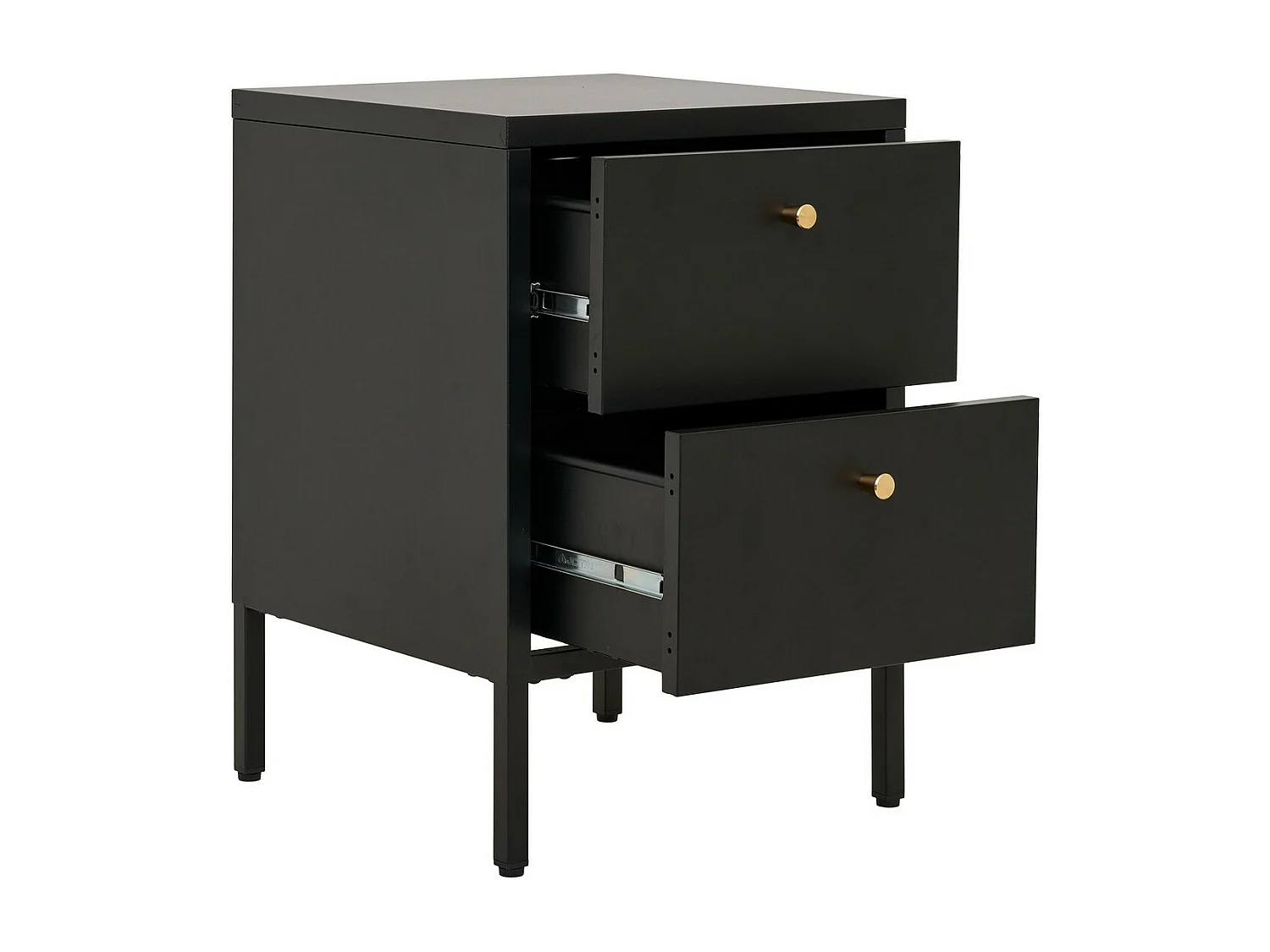 Nachtkastje Dalby, Zwart, 40x40x60 cm, EPIKASA