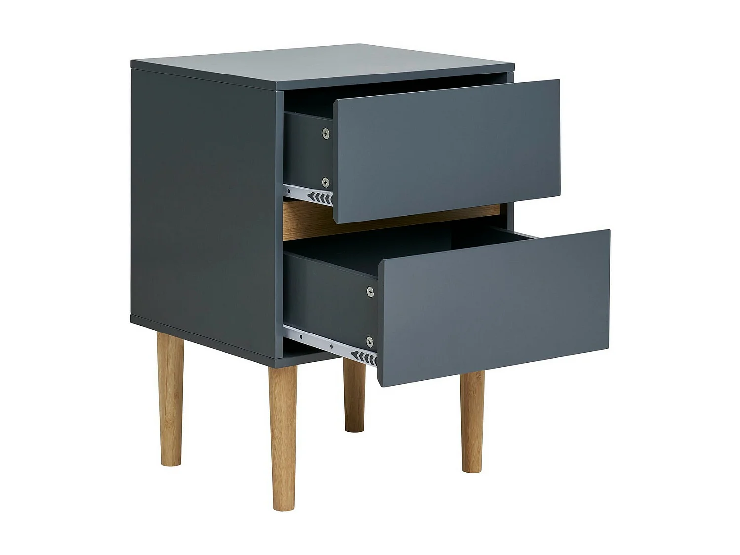 Table de Chevet Bisley, Gris, 40x35x55 cm, Seven Design