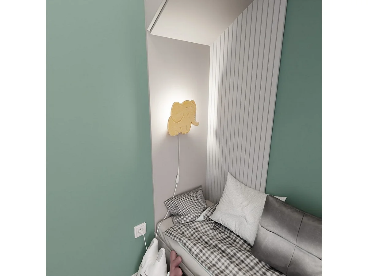 Applique Safari, Marron, 28x24x100 cm, Seven Design