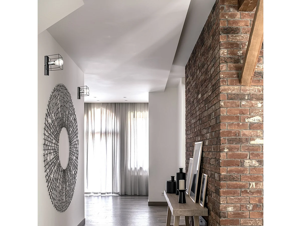 Lampa ścienna Mika 6, Czarny, 20x13x17 cm, Seven Design