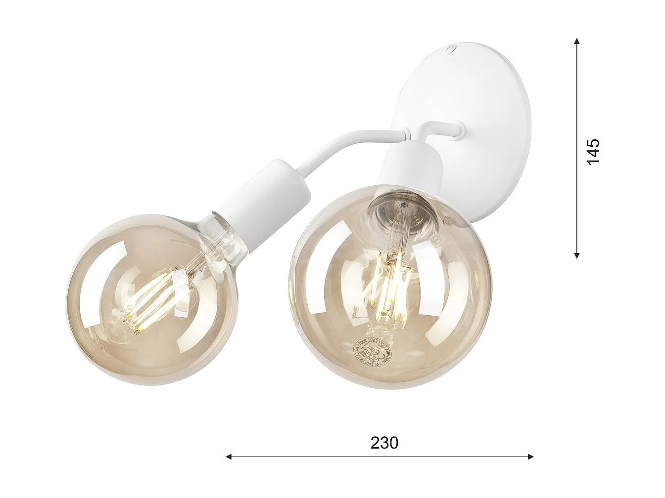 Lampa ścienna Viggo, Biały, 14,5x23x23 cm, Seven Design