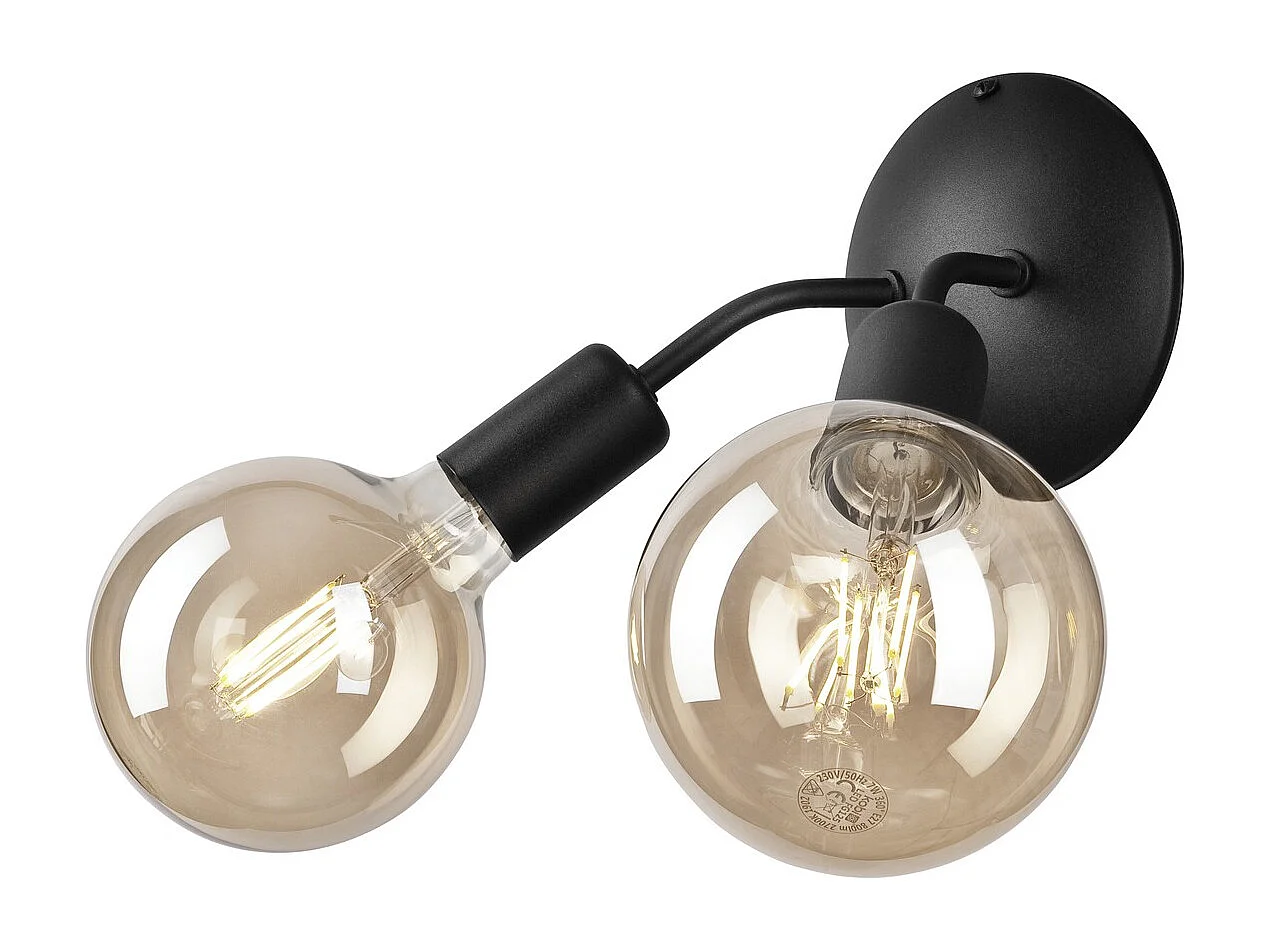 Applique Viggo, Noir, 14,5x23x23 cm, Seven Design