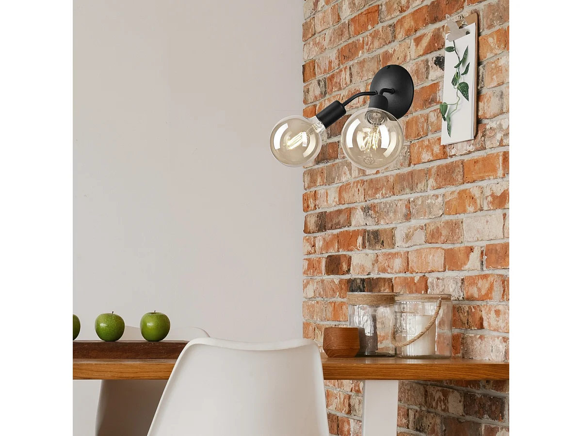 Applique Viggo, Noir, 14,5x23x23 cm, Seven Design