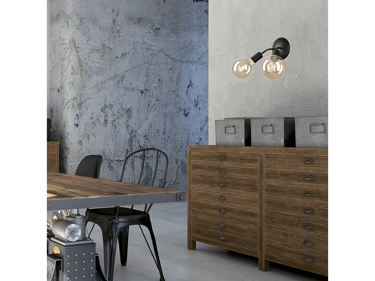 Applique Viggo, Noir, 14,5x23x23 cm, Seven Design