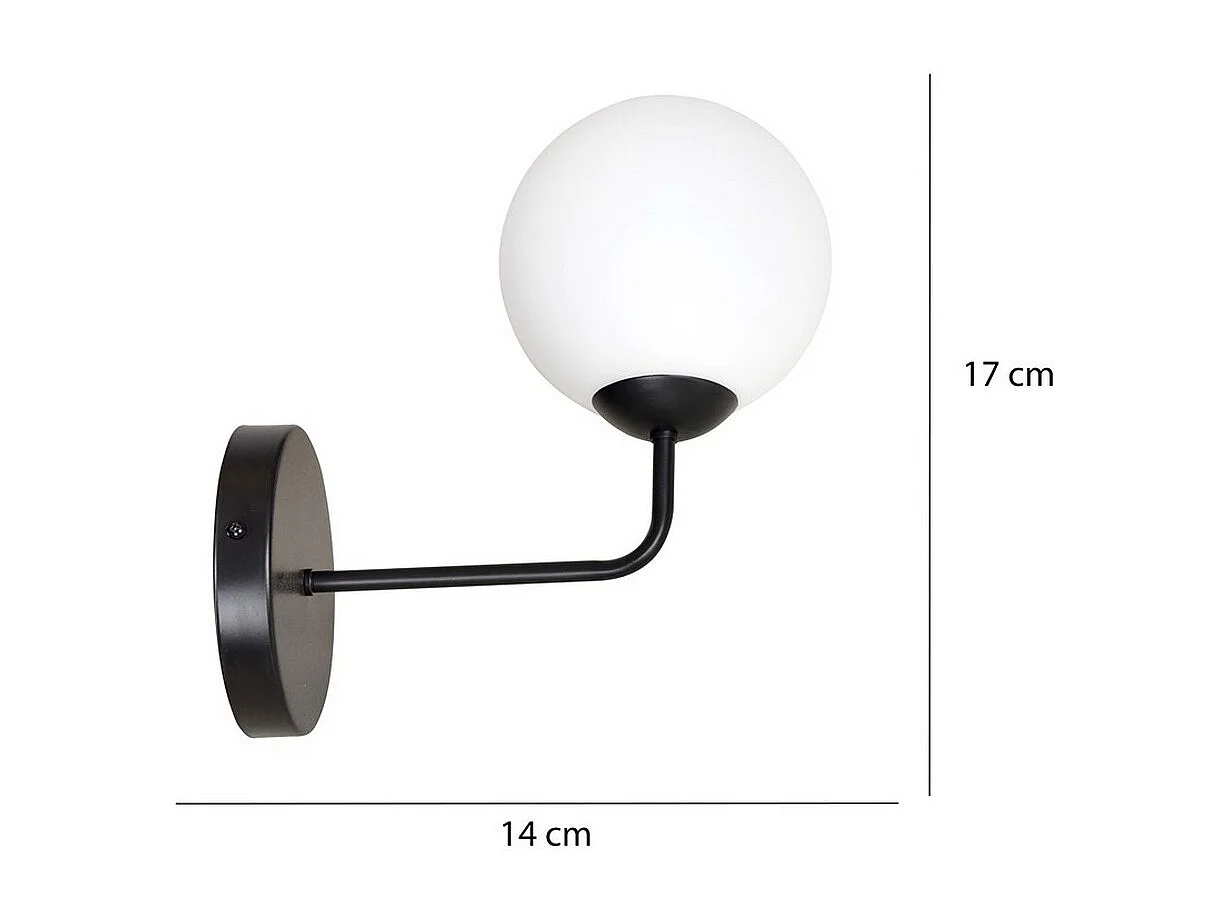 Wandlamp Pregos, Zwart, 14x17x100 cm, Seven Design