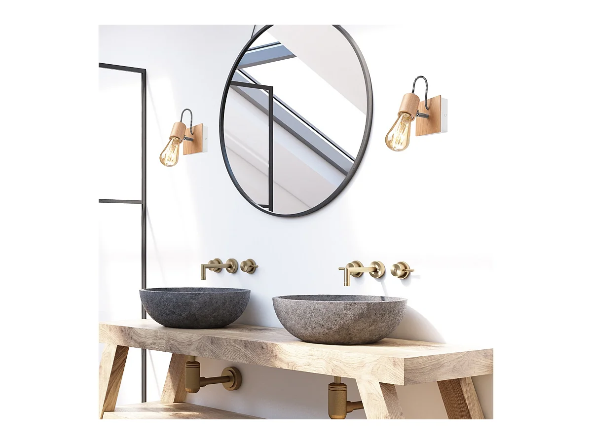 Applique Gustavo, Marron, 11x13x13 cm, Seven Design