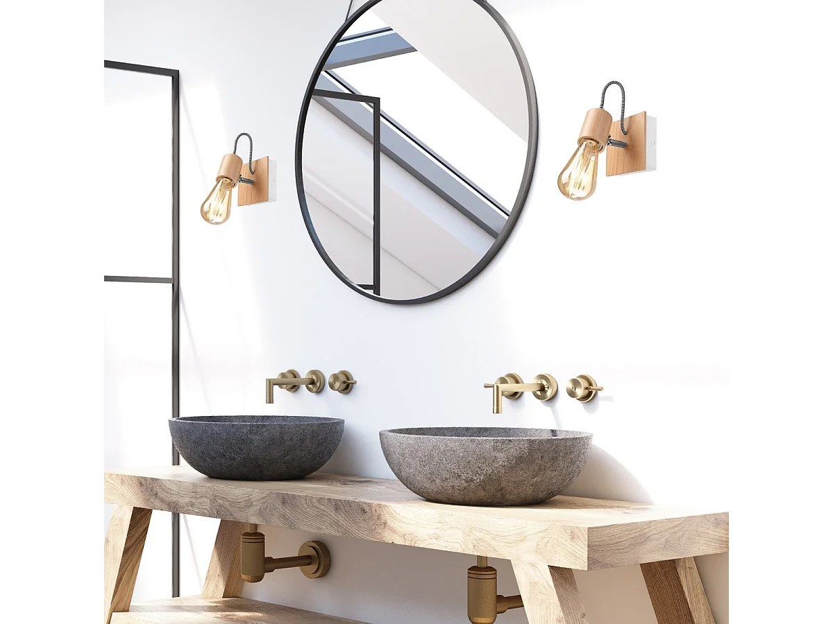 Lampa ścienna Gustavo, Brązowy, 11x13x13 cm, Seven Design