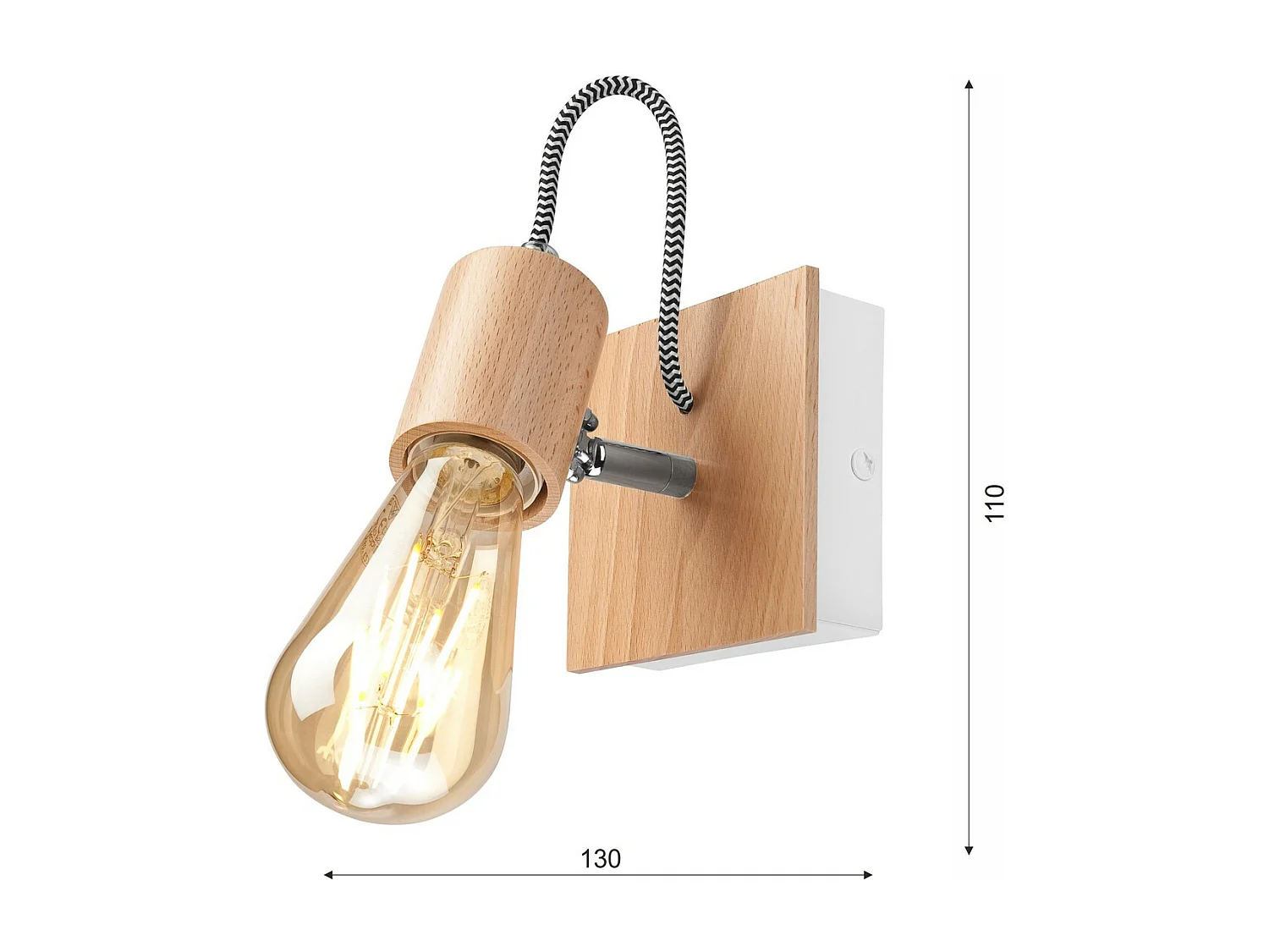 Lampa ścienna Gustavo, Brązowy, 11x13x13 cm, Seven Design