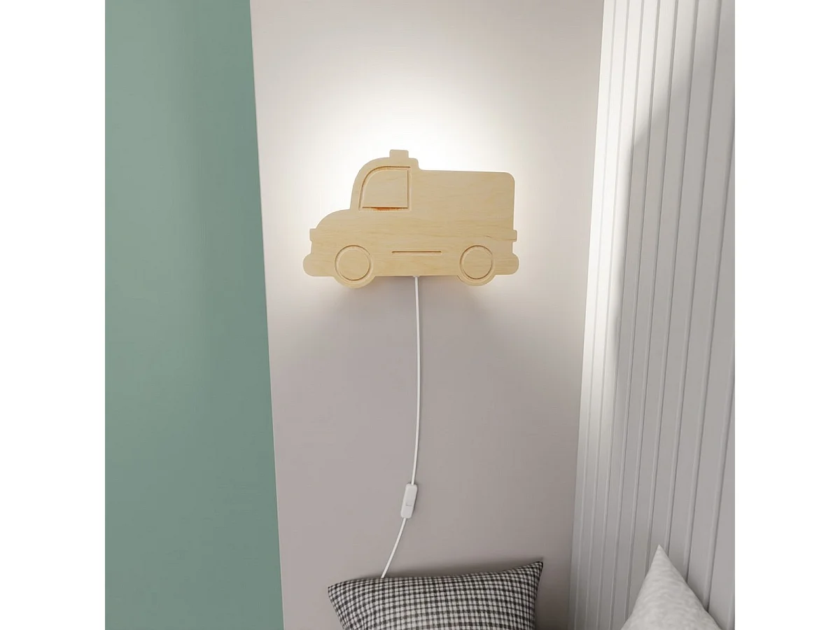 Candeeiro de Parede Police, Castanho, 32,5x18x100 cm, Seven Design