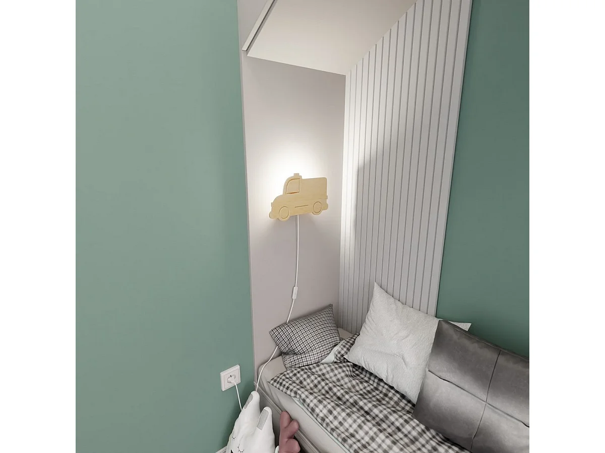 Candeeiro de Parede Police, Castanho, 32,5x18x100 cm, Seven Design