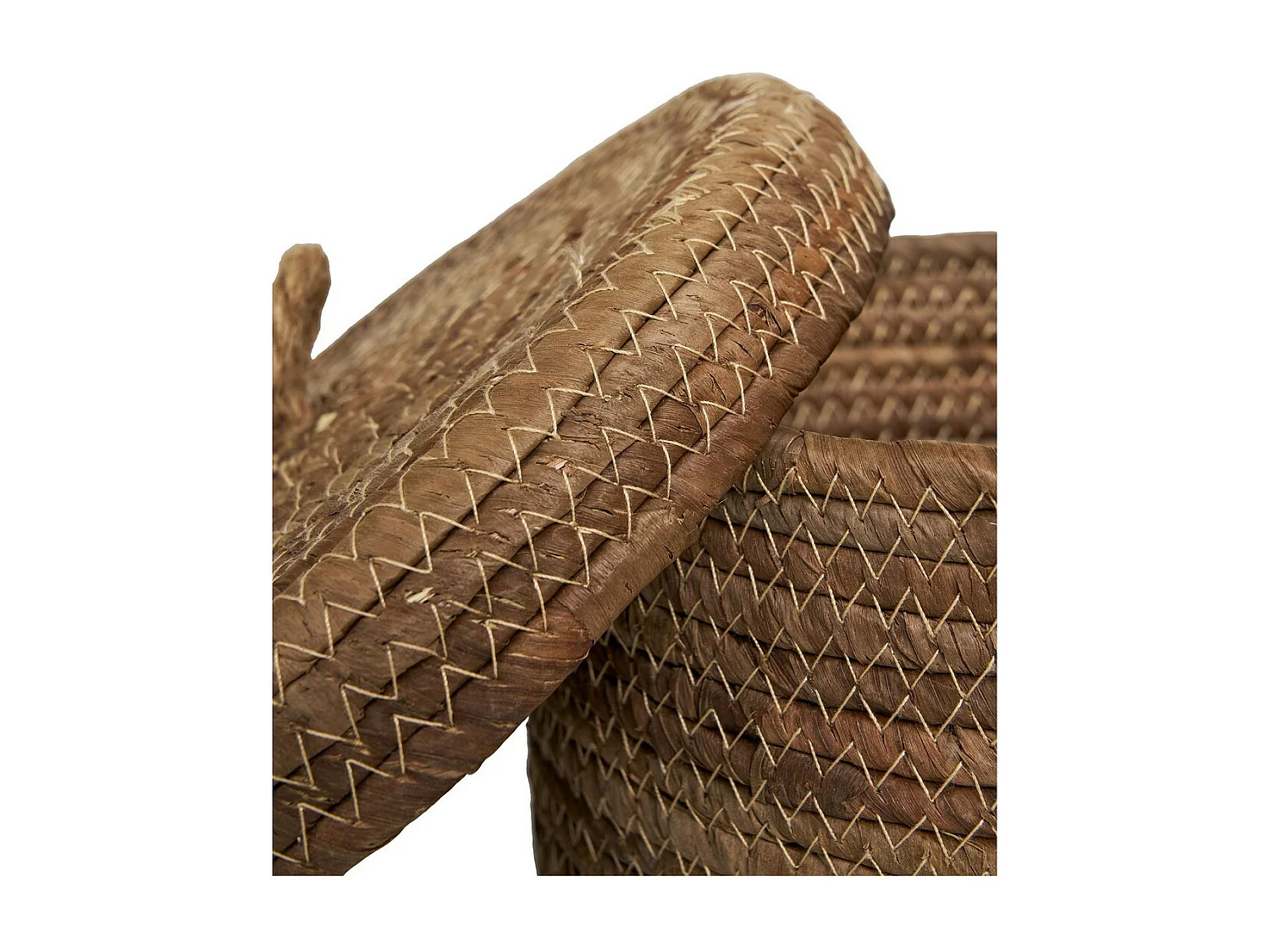 Lot de 2 Paniers Décoratifs de Rangement Desio, Marron, 24x24x16 cm, Seven Design