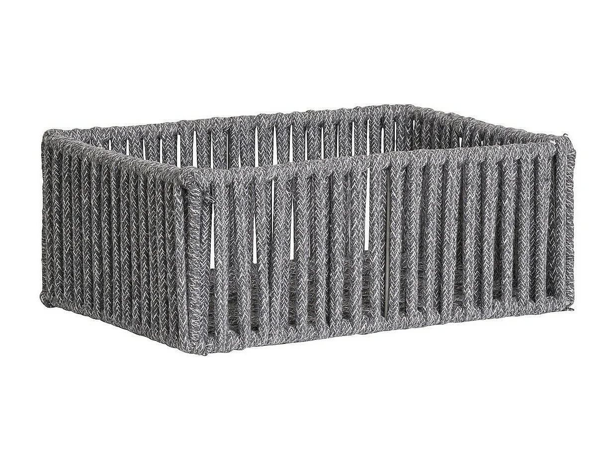 Lot de 3 Paniers Décoratifs de Rangement Arese, Gris, 26x36x14 cm, EPIKASA