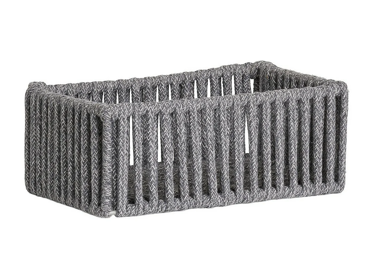 Lot de 3 Paniers Décoratifs de Rangement Arese, Gris, 26x36x14 cm, EPIKASA