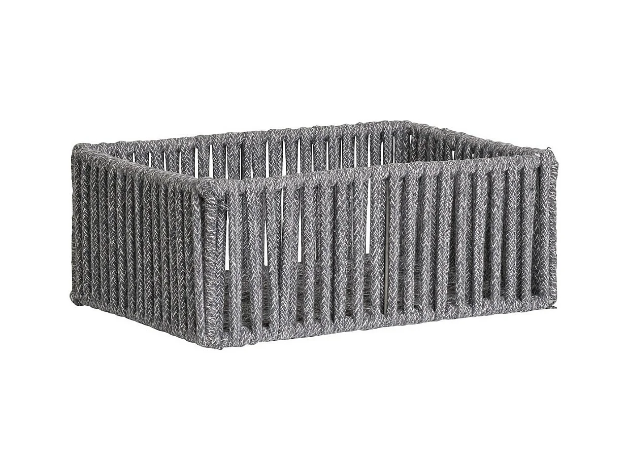 Juego de 3 Cestas de Almacenaje Arese, Gris, 26x36x14 cm, EPIKASA