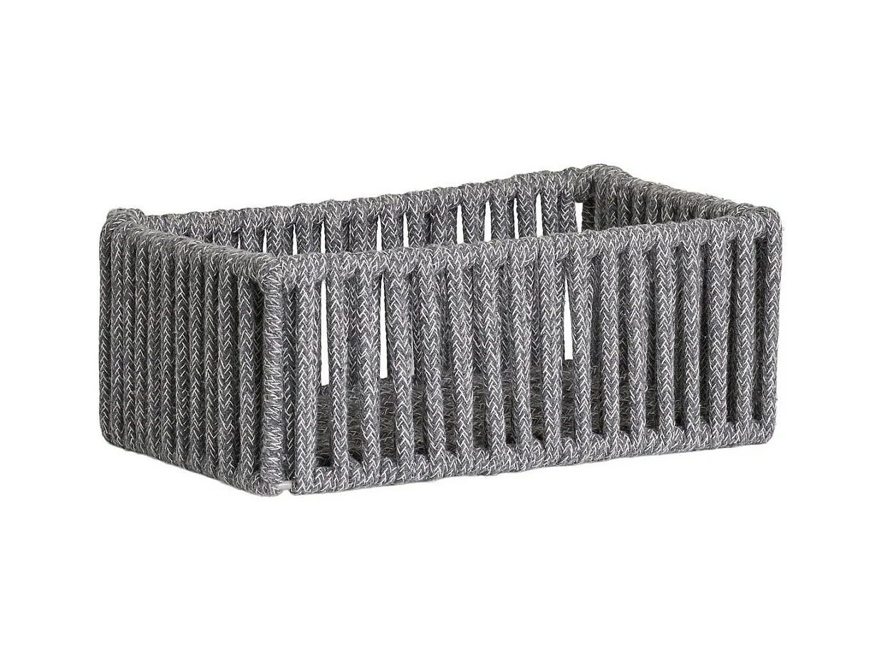 Juego de 3 Cestas de Almacenaje Arese, Gris, 26x36x14 cm, EPIKASA