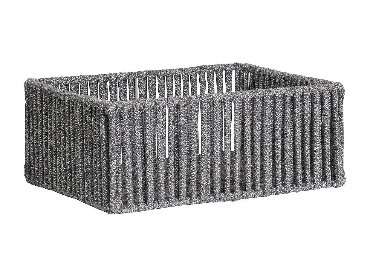Lot de 3 Paniers Décoratifs de Rangement Arese, Gris, 26x36x14 cm, Seven Design