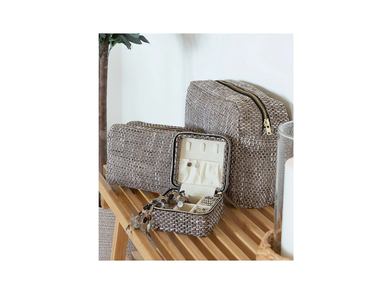 Opbergmand Marrakesh, Bruin, 11x11x6,5 cm, Epikasa